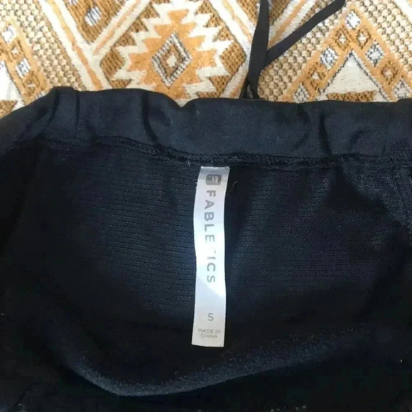 Black Funnel-Neck Sweatshirt with Lace Detail and Thumbholes Fabletics Size S - Picture 3 of 8